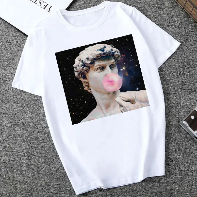 Women Clothes 2019 David Michelangelo Summer T Shirt Women Vogue Statue Print Fun Harajuku Tshirt Plus Size New Tops T-shirt