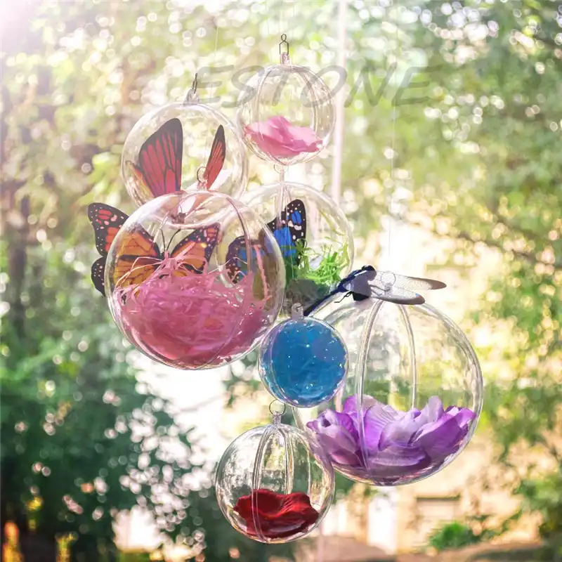 Pack 12 Bolas Transparentes de Decoraci/ón para /Árbol de Navidad Varios Modelos Bolas de Navidad Personalizables rellenables Blanco Adornos Colgantes de Pl/ástico Inastillable 10CM