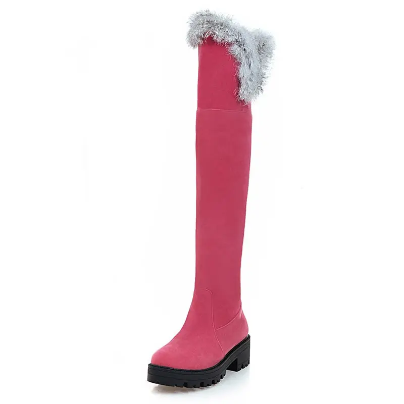 

New in the fall and winter of 2016 Towel cloth with soft nap Nubuck leather Square heel the new Knee Boots size 34-43 T2528