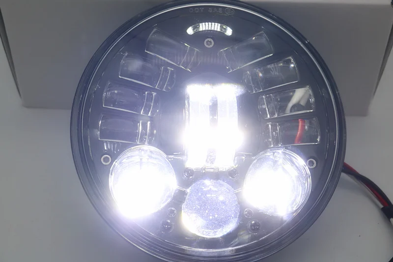 BlackChrome 5-34 Adaptive Driving Headlamp For Harley Dyna Street 500 750 XG Parts 5.75 Inch Round LED Headlight (17)