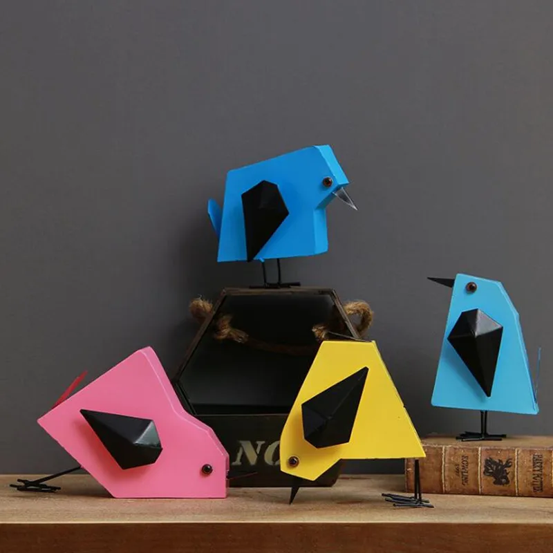 

Wooden Crafts Home Decoration Accessories Modern Colorful Wooden Bird Statue&Sculpture Bird Statues For Baby Room Decoration