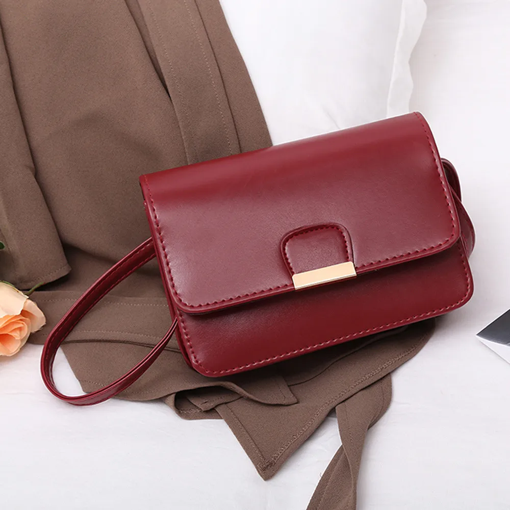 

Women's Vintage Small Bag Brand Luxury Ladies PU Leather Simple Handbag Crossbody Shoulder Messenger Bags torebki damskie bolsas