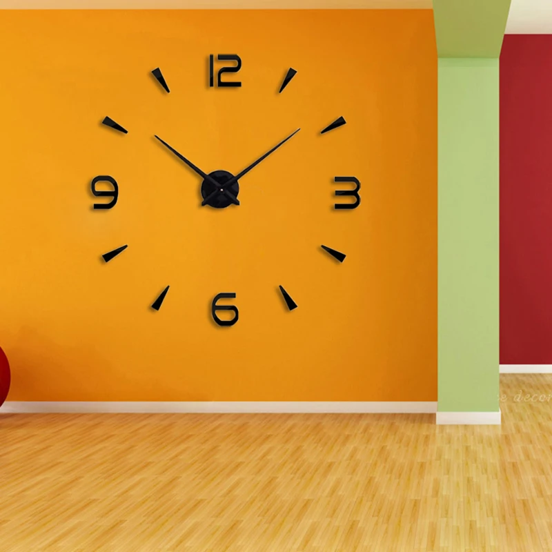 ホット販売新壁時計時計腕時計ステッカー Diy 3d アクリルミラー家の装飾クォーツバルコニー 中庭針ヨーロッパ 壁時計 Aliexpress