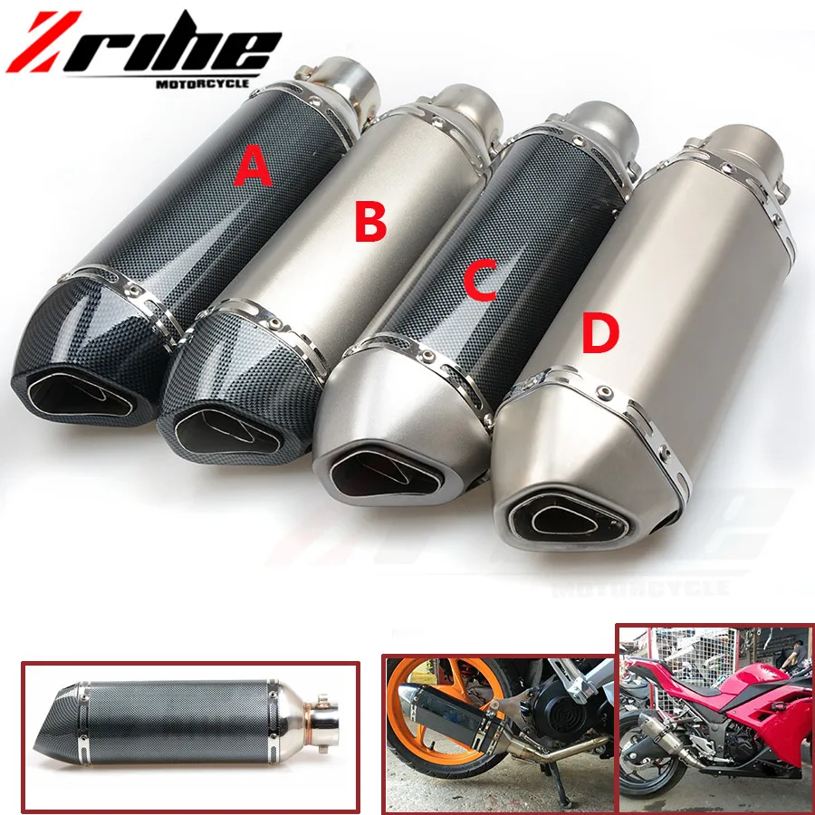 for Universal Motorcycle Exhaust Escape Moto Muffler Pipe With Removable DB Killer GY6 CBR125 CB400 CB600 YZF r1 mt07 mt 09 mt10