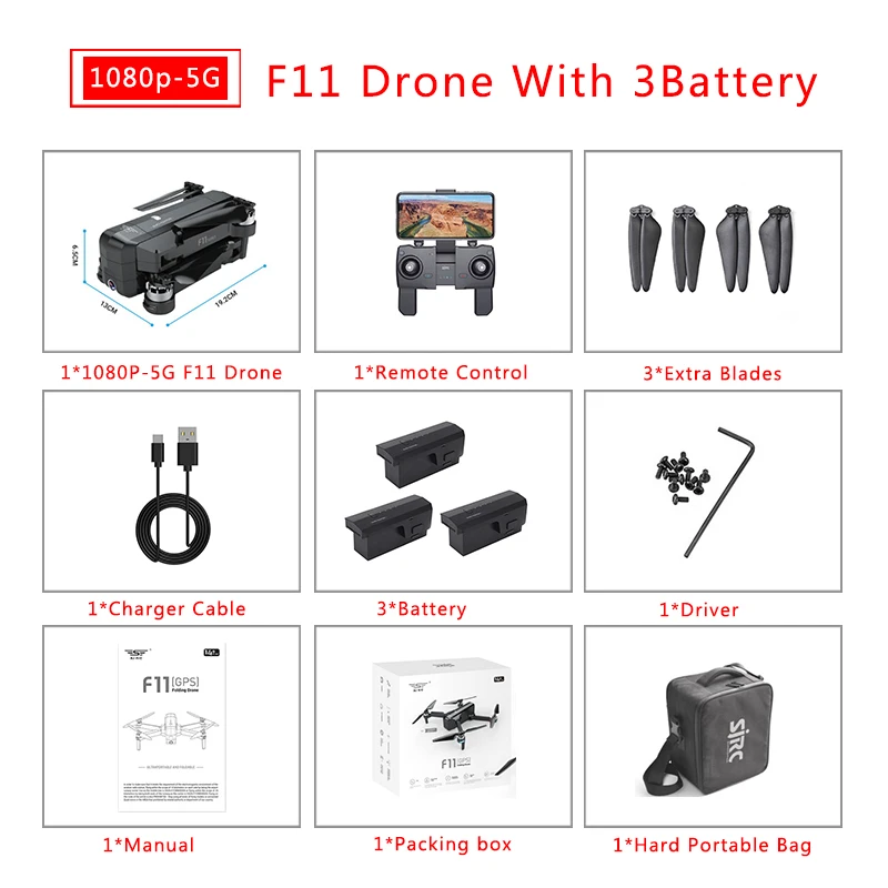 SJRC F11 PRO 5G Wifi FPV gps бесщеточный Квадрокоптер 25 минут время полета RC Дрон 1080 P/2 K HD камера с сумкой для хранения - Цвет: f11 3B portable bag