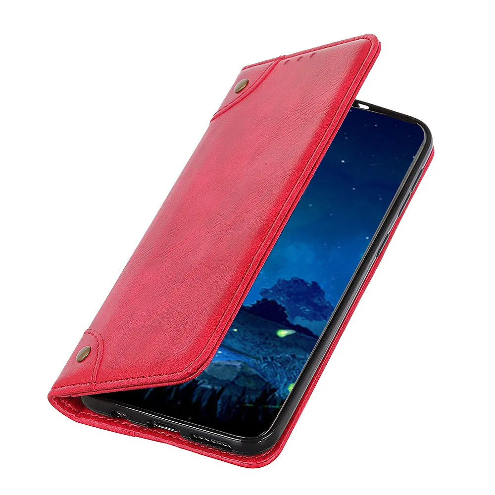 Красный Роскошный чехол-книжка для alcatel 3, деловой Чехол-книжка для alcatel 1C 1X1 S, магнитный чехол-бумажник из искусственной кожи, чехол с флип-стойкой - Цвет: Красный