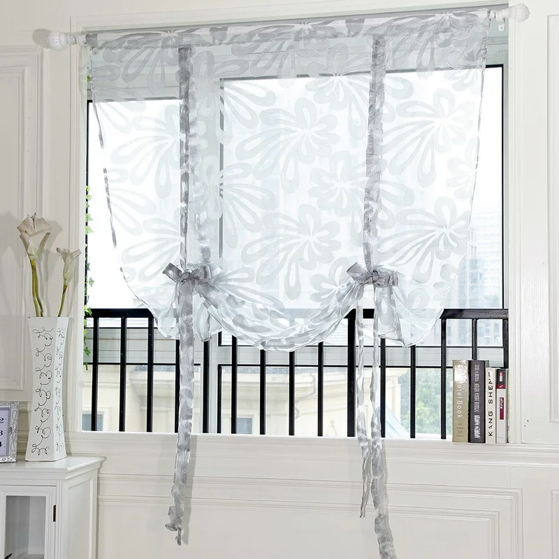 

Sling Cut Flower Pattern Roman Curtain Window Screens Tulle Printing Curtains For The Kitchen Living Room Tulle 27