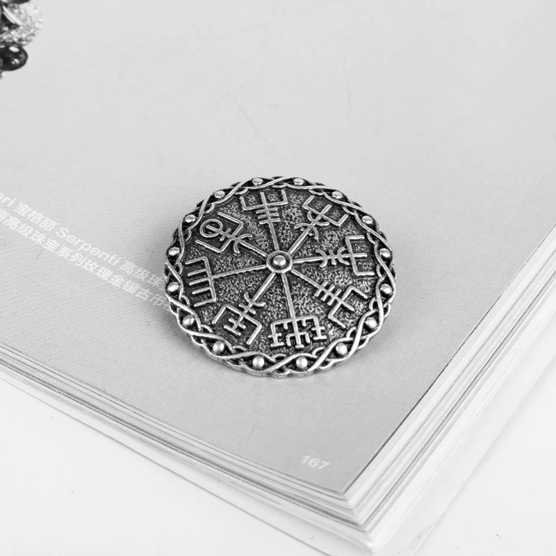 Новая модная булавка для воротника Vegvisir Viking Compass нагрудные булавки винтажная застежка бабочка булавка серебряное ювелирное изделие подарок для женщин и мужчин