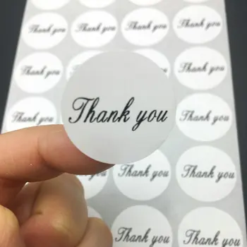 

500pcsSelf Adhesive Thank you Stickers decoration DIY sealing sticker stationery 2.5cm White Colour 1"
