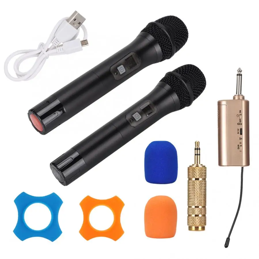 1 2 Портативный UHF Ручной беспроводной микрофон с мини приемник Bluetooth