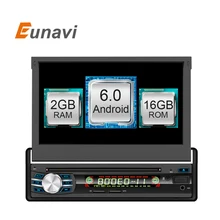 Eunavi 2 GB + 16 GB Android 6.0 Universal Individual 1 DIN 7 “Unidad Principal de Radio Estéreo del coche Quad Core Soporte Del Volante de Doble Zona Llegó