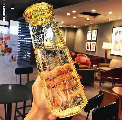 Модная бутылка для воды, креативная бутылка для воды для студентов, подарок для влюбленных, портативная индивидуальная бутылка для воды для пеших прогулок - Цвет: yellow