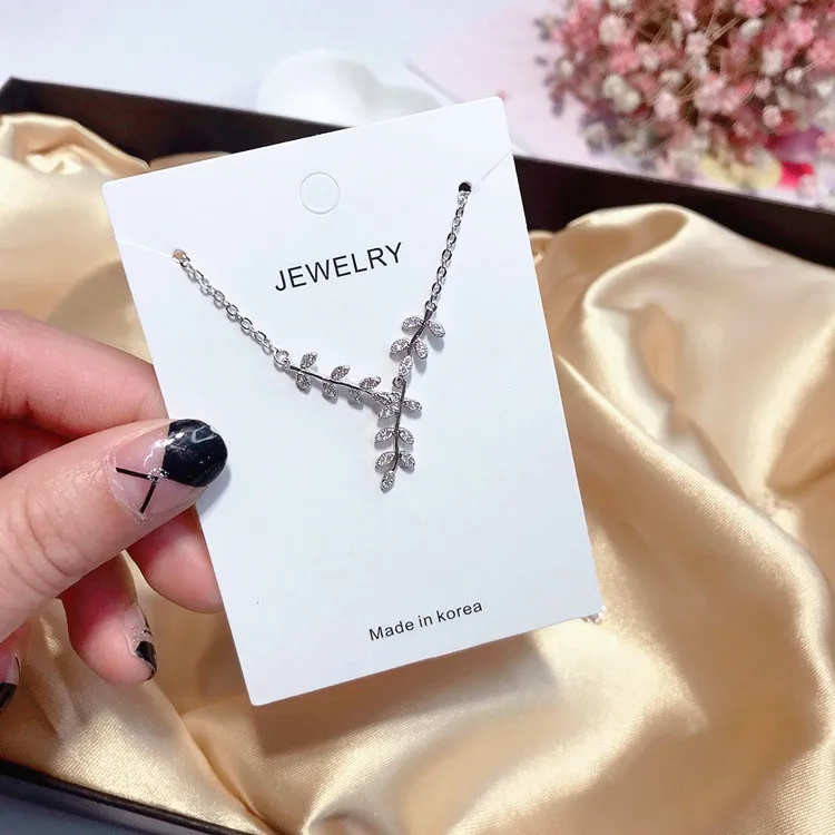 leaves full cz necklace women Hypoallergenic fadeless fashion jewelry Clavicle chain pendant charms gift