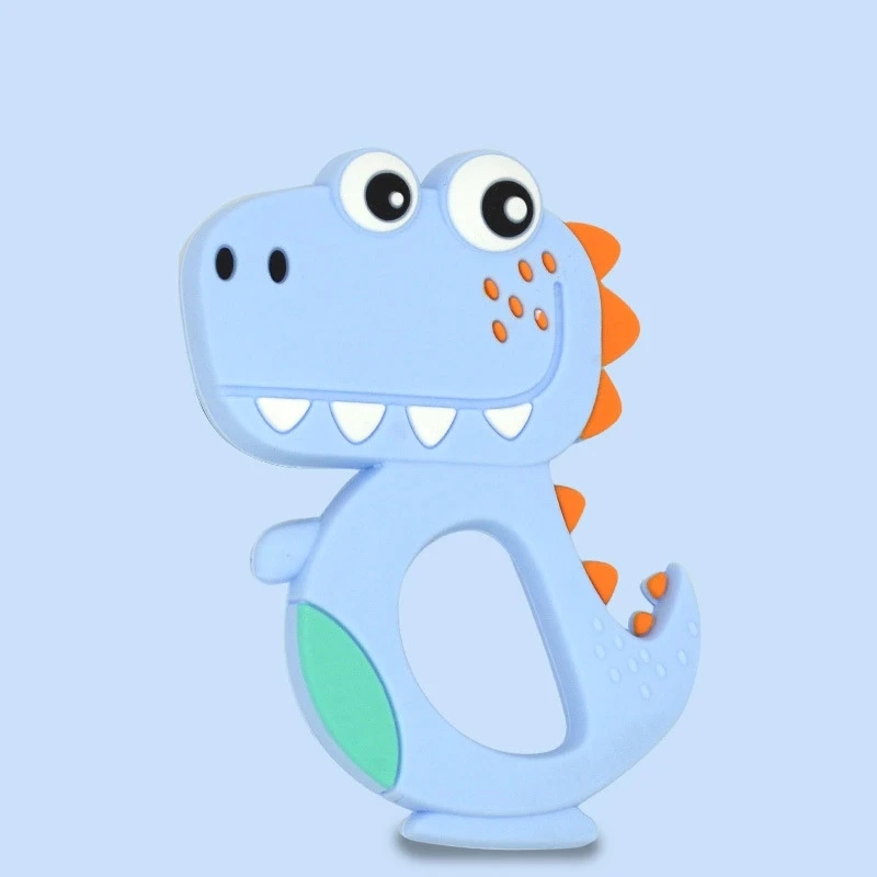 1 шт., Силиконовые Прорезыватели в форме динозавра из мультфильма для детей, с отверстиями, сделай сам, не содержит бисфенол, Силиконовые Прорезыватели для зубов