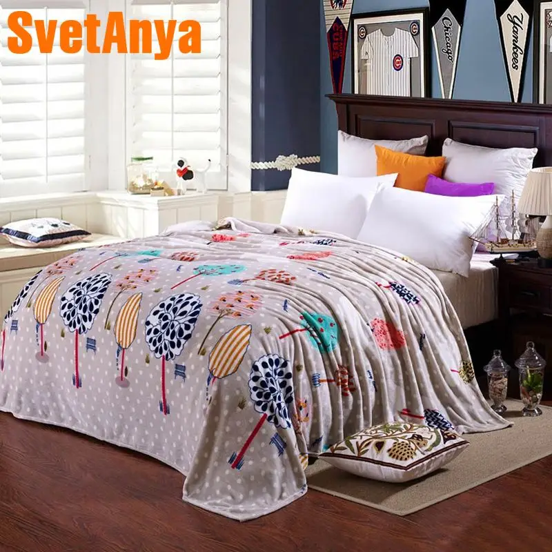 

Svetanya soft Blanket Tree print flannel Fleece Throws Sheet