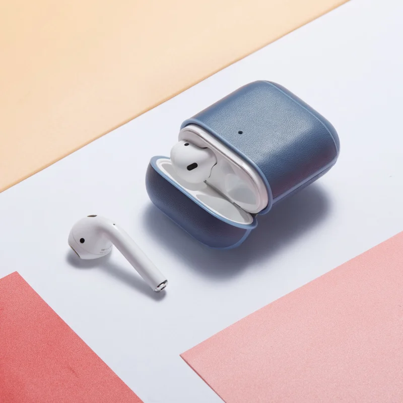 Роскошный бизнес чехол для наушников для Apple Airpods 2 ремешок из искусственной кожи Bluetooth наушники Air Pods чехол AirPod аксессуары