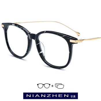 

B Titanium Acetate Eyeglasses Frame Men Multicolor Square Optical Prescription Glasses for Women Myopia Spectacles Eyewear 1854