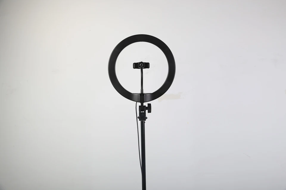 Светодиодная кольцевая лампа для фотостудии 1" 26 см 3200-5600K 64 светодиода, кольцевая лампа для селфи, фотографическое освещение со штативом, зажим для мобильного телефона