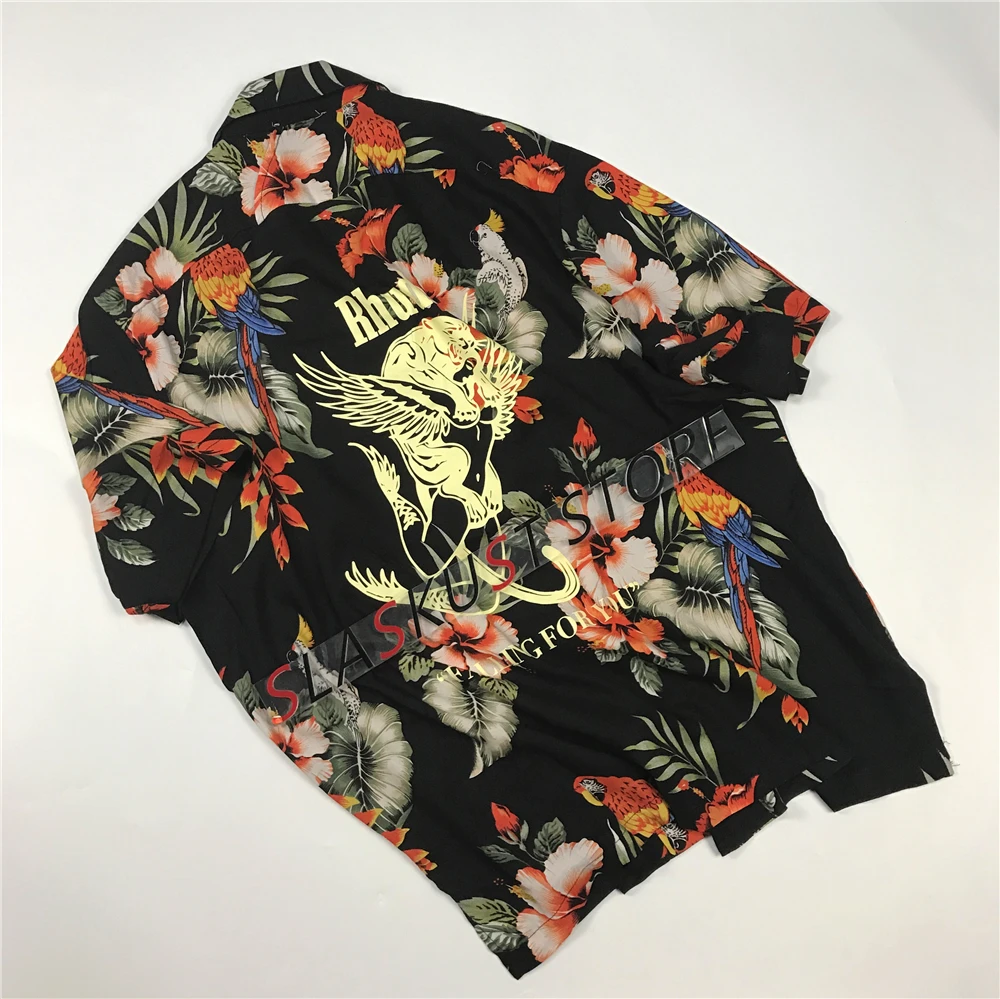 Дизайнерский винтажный цветочный узор гавайская рубашка лучшее качество Лето Широкий воротник большой размер короткий рукав топы четыре