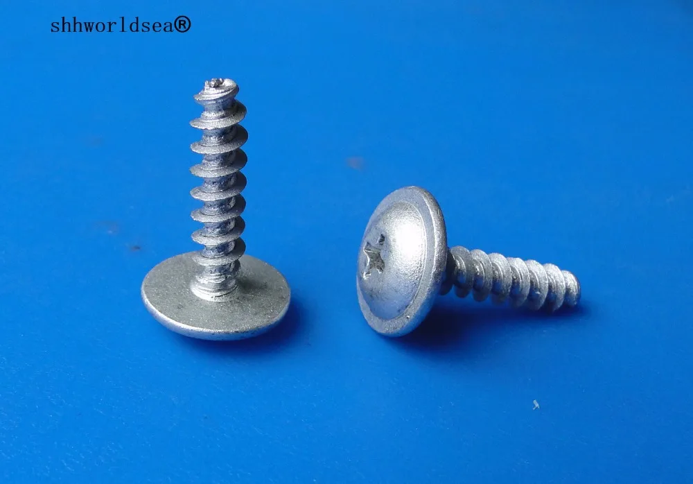 shhworldsea Free Shipping 100PCS White zinc plated screws car metal clips auto metal fastener