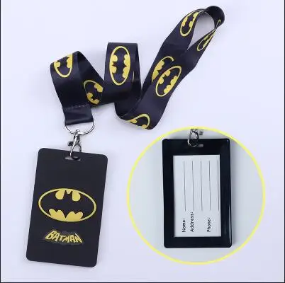  new 1 pcs Cartoon Batman pvc Lanyard Key Chains Card Holders Bank Card Neck Strap Card Bus ID Holde