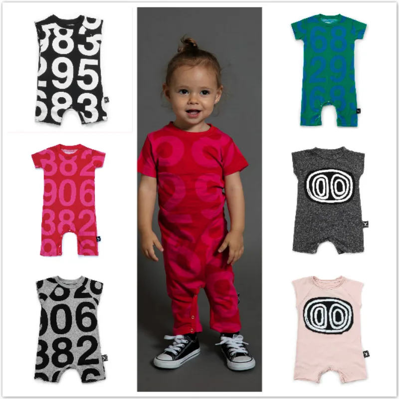 

Child Girl Romper 2019 Summer NU T-shirt Circle number letters jumpsuit Newborn romper Kids T-shirt 1-3Y