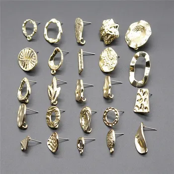 

2pcs Earrings Making Accessories Golden Distorted Earrings Base Connectors Linker For Earring Making Ear Stud Jewelry Findings
