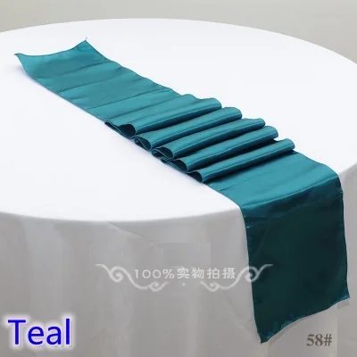 Teal Colour Wedding Table Runner Decoration Satin For Teal Colour Wedding Table Runner Decoration Satin For Modern Party Home Hotel Banquet