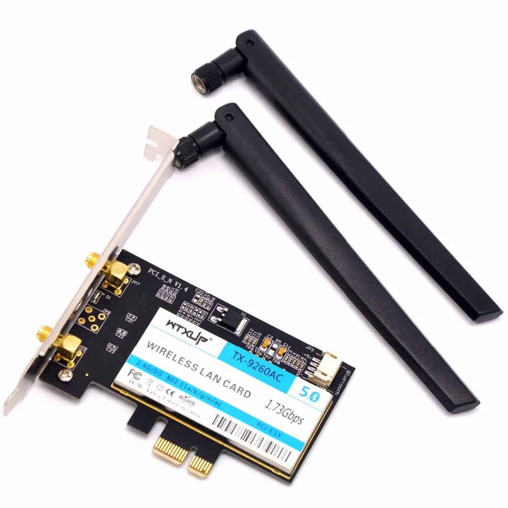 Беспроводной WTXUP AC 9260 двухдиапазонный 802.11ac 1730 Мбит/с настольный PCI e WiFi адаптер +
