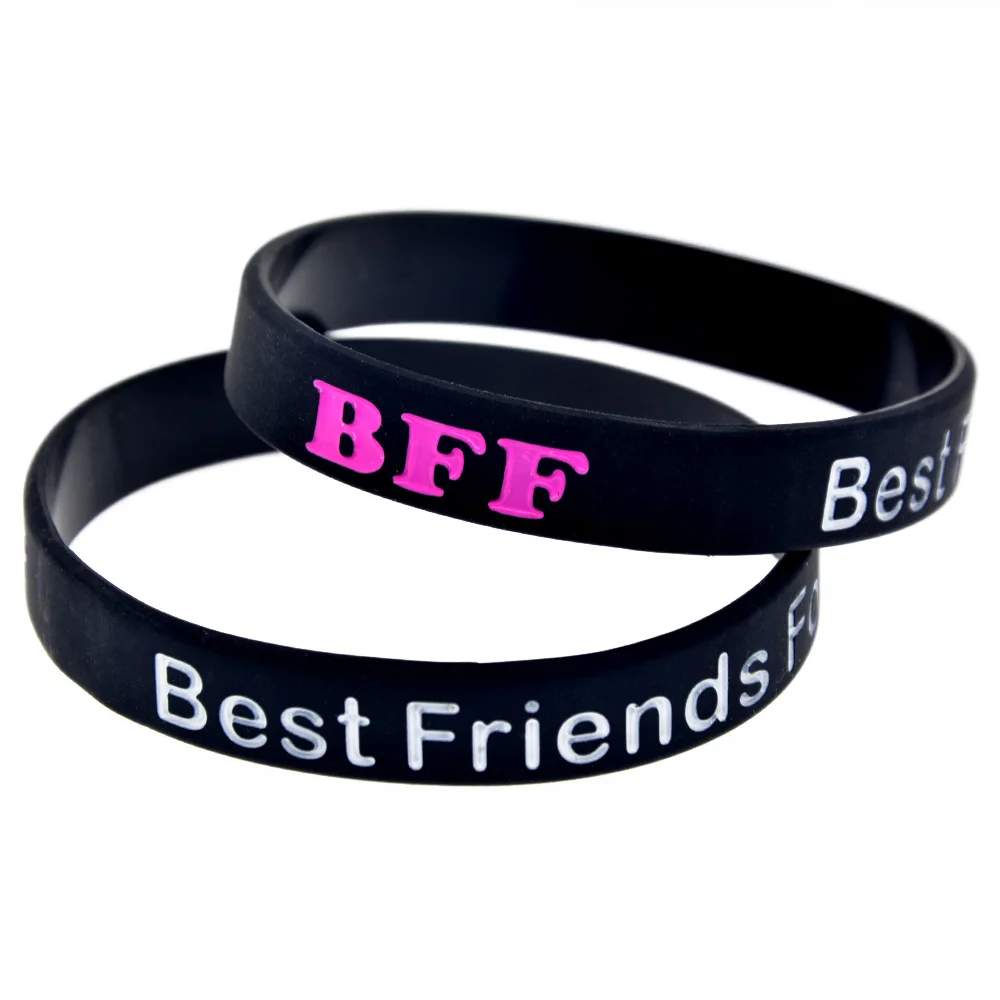 

OneBandaHouse 50PCS/Lot Best Friends Forever Silicone Wristband BFF Party Decoration Bracelet