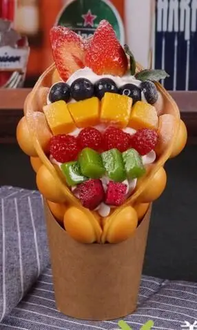 

Hot sale Fake ice cream egg waffle model display Simulation food eggettes puff egg bubble waffle model sample dessert display