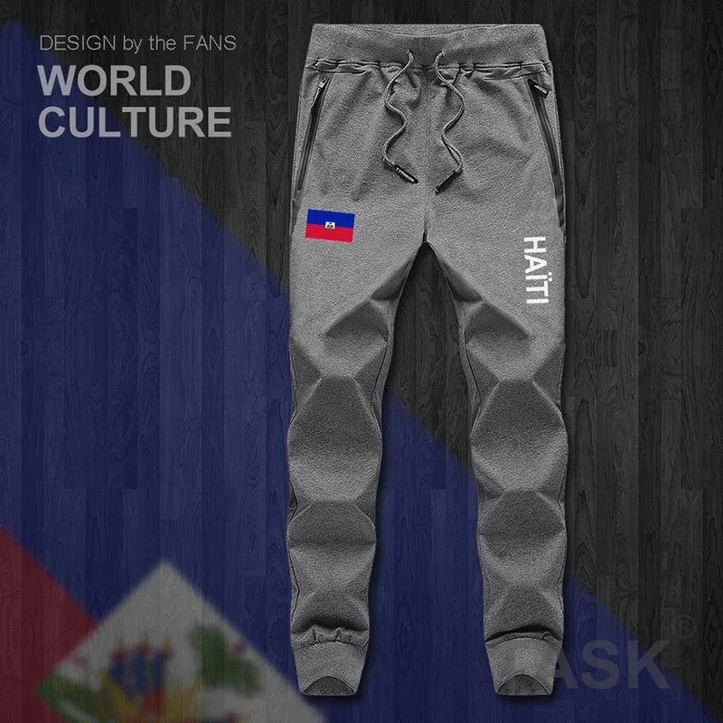 Haiti Hayti Ayiti Мужские штаны бегунов комбинезон спортивные штаны пот фитнес флис тактическая Повседневная страна - Цвет: 05darkgray-thin
