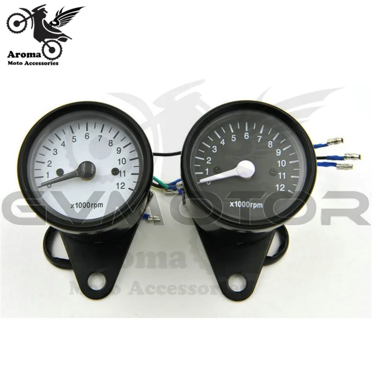 Retro motorcycle Motorcycle Dual Odometer Speedometer Gauge LED Backlight Signal Light Universal Digital Speedometer black white universal readable speedometer gauge panel motorcycle odometer instrument led km h racer atv