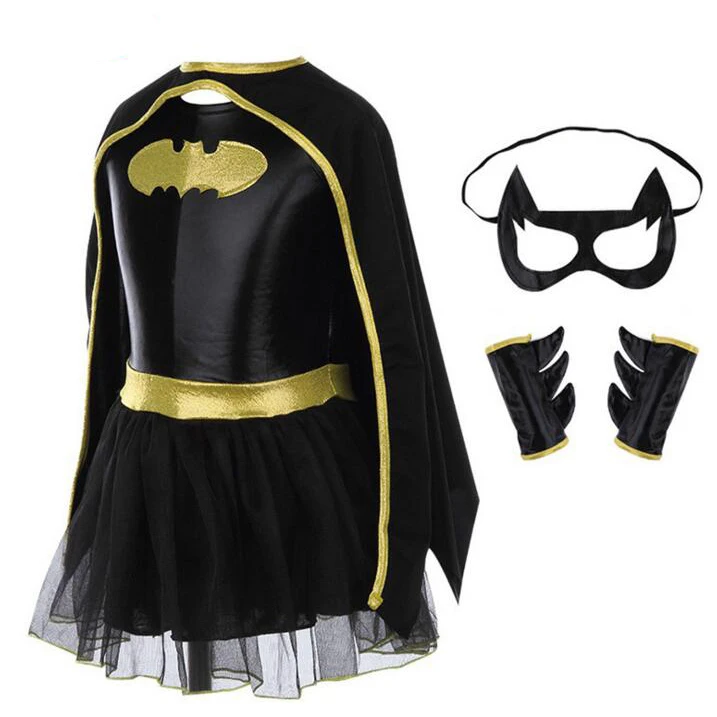 

Batman Girls Tutu Dress With Superhero Capes And Mask Baby Costume Kids Cosplay Christmas Halloween Costume Cosplay Clothing