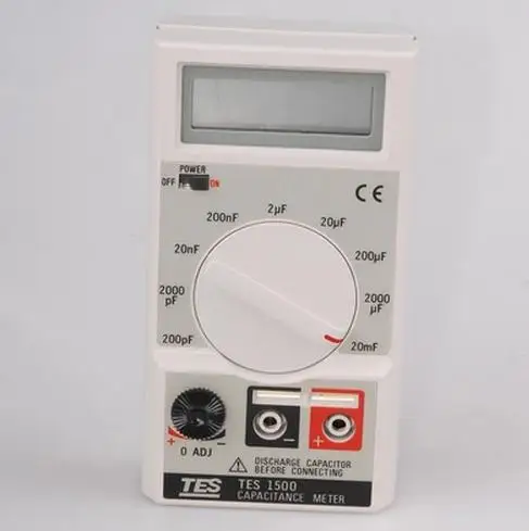 TES-1500 Портативный цифровой измеритель емкости 20mF 20000 мкФ