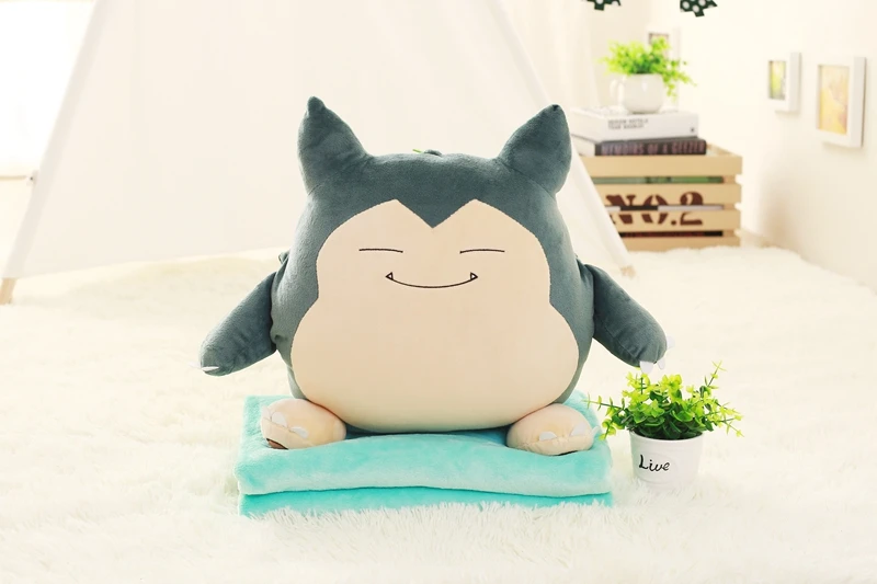 IVYYE Snorlax Eevee белка аниме, плюшевая вещь аксессуары Плюшевая Кукла Мягкие пушистые теплые мягкие игрушечное одеяло кровать плед Новинка - Цвет: Pillow and Blanket