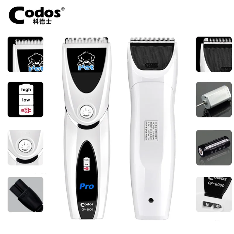 Codos CP 8000 Professional Pet Dog Cat Hair Trimmer Rechargeable