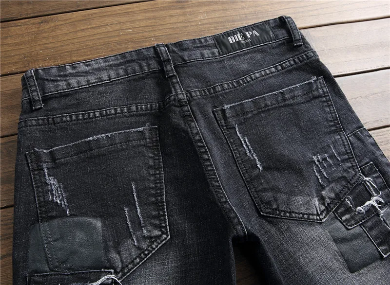 2018-New-Fashion-brand-European-American-Style-men-jeans-luxury-denim-trousers-jeans-Slim-Straight-black (2)