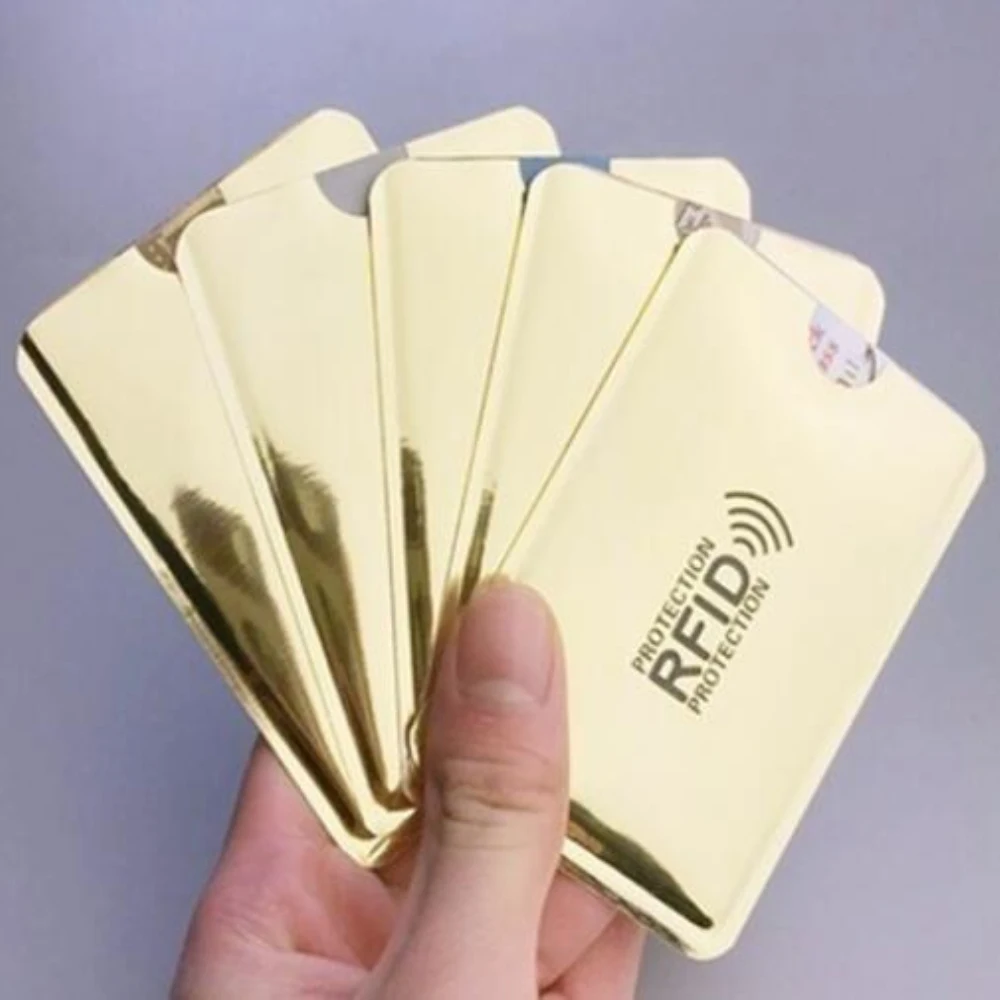 مكافحة محفظة بشريحة RFID حجب المعادن الائتمان قفل حزمة تخزين البنك بطاقة حزمة حامل بطاقة الهوية البنك بطاقات حالة حماية 6*9.3 سنتيمتر