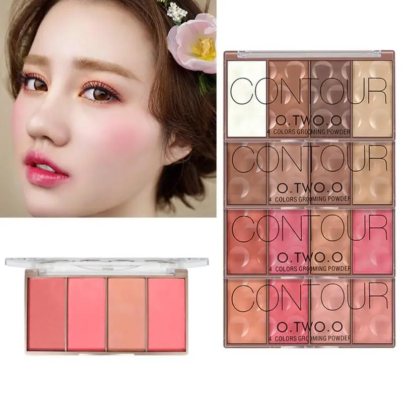 

Four-color Blush Shadow Decoration Facial Contour Repair Powder Makeup Professional Matte Bronzer Face Decorate Make Up