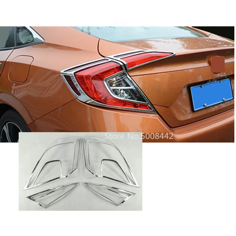 Для Honda civic 10th sedan автостайлинг кузова ABS Серебряная отделка задний фонарь Задняя рама крышка лампы 4 шт