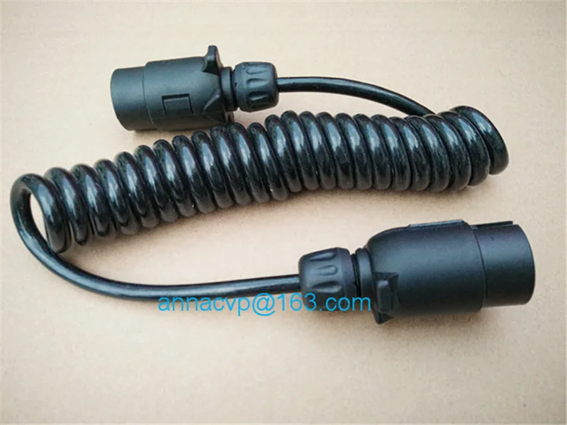 spiral cable coiled cable trailer plugs set 4