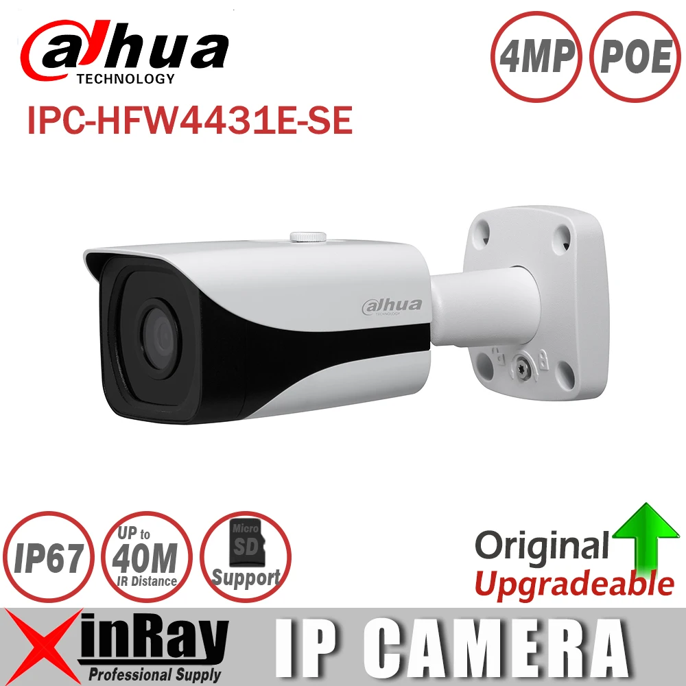 DH IPC HFW4431E SE 4MP WDR Mini Bullet Network IP Camera 40m IR H.265