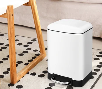 

Full Sealing Non-slip Bottom Stainless Steel Trash Can Home Office Decoration Pedal Type Kitchen And Toilet Rubbish Bin LFB909