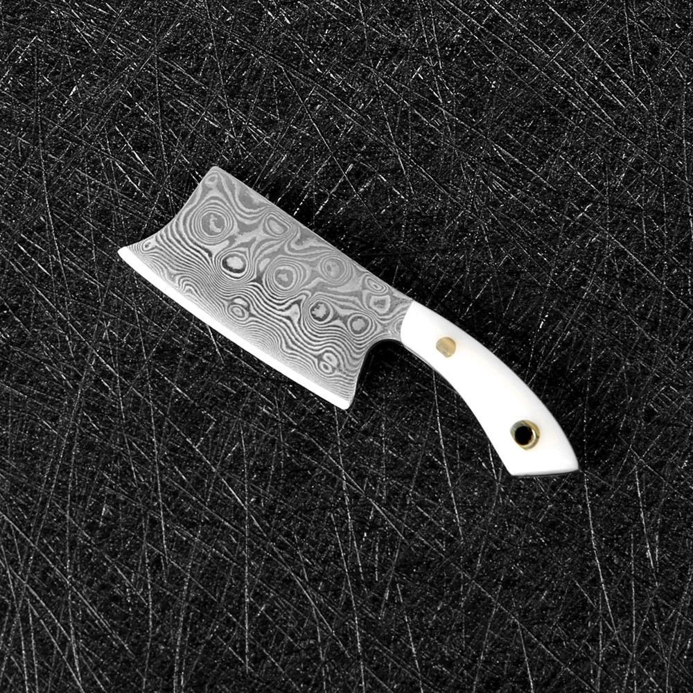 Cattle bone handle XITUO Мини Китайский кухонный нож дамасская сталь карманный нож брелок пилинг Фруктовый нож ежедневная переноска подарки кухонный шеф тоже - Цвет: Cattle bone handle