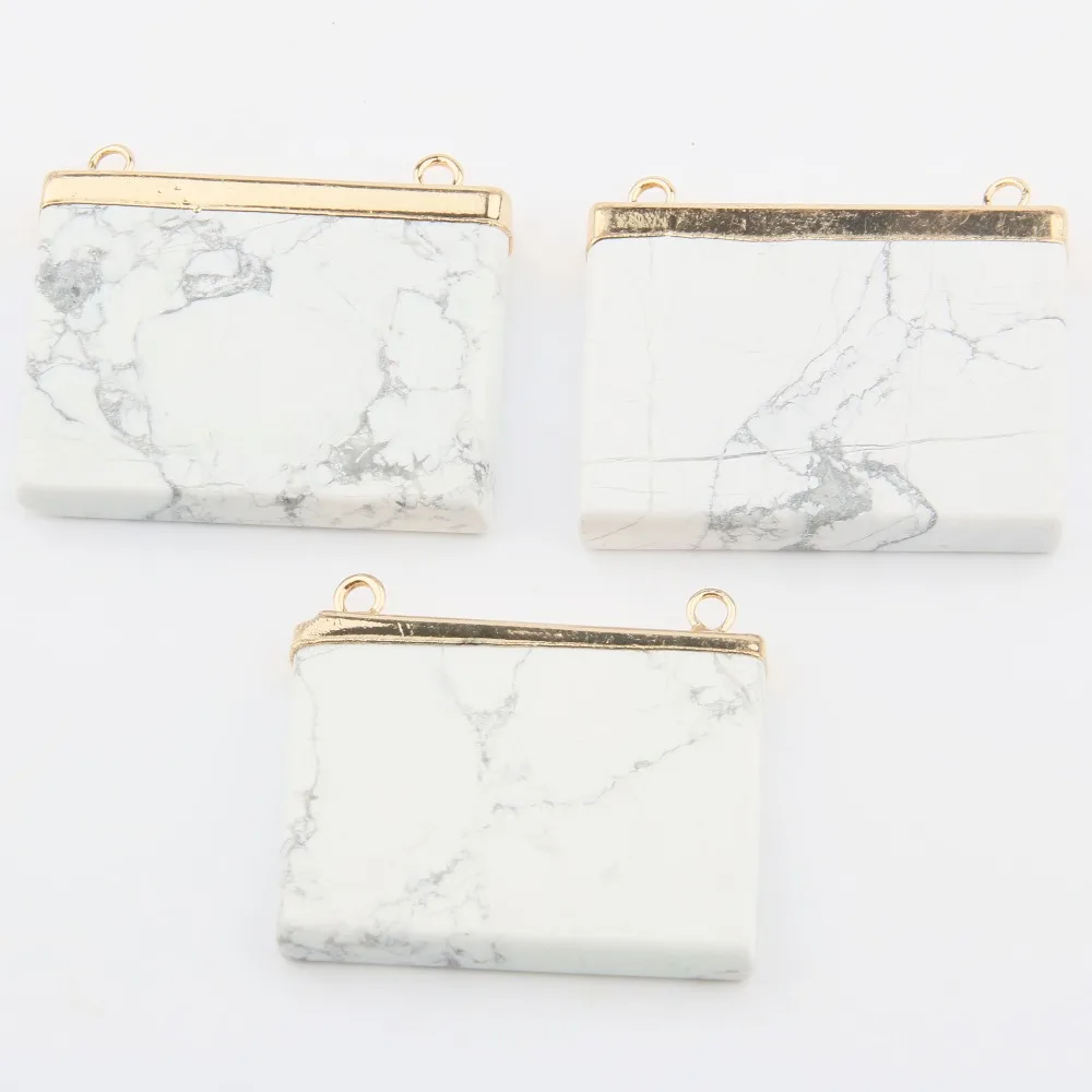 

Wholesale White Turquoisee Fashion Hot Sale Assorted Natural Stone Pendants DIY for Necklace or Jewelry Making