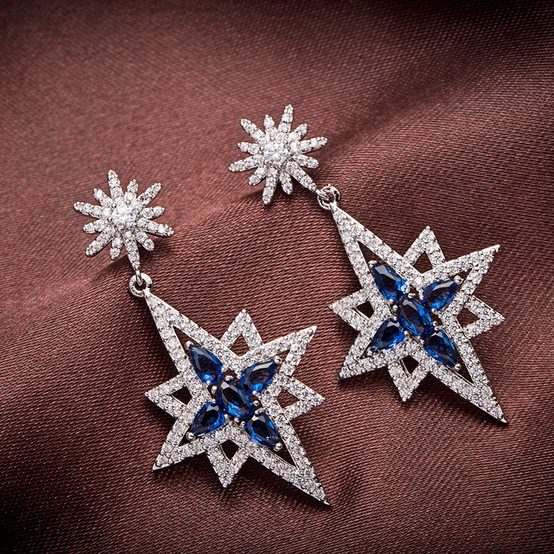 Женские серьги подвески с фианитами YAN MEI|dangle earrings|cubic zirconia earringswomens dangle earrings |