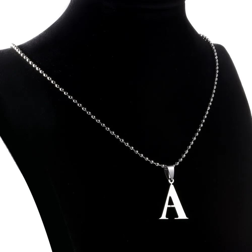 Модные ювелирные изделия простые цепочки из нержавеющей стали буквы кулон