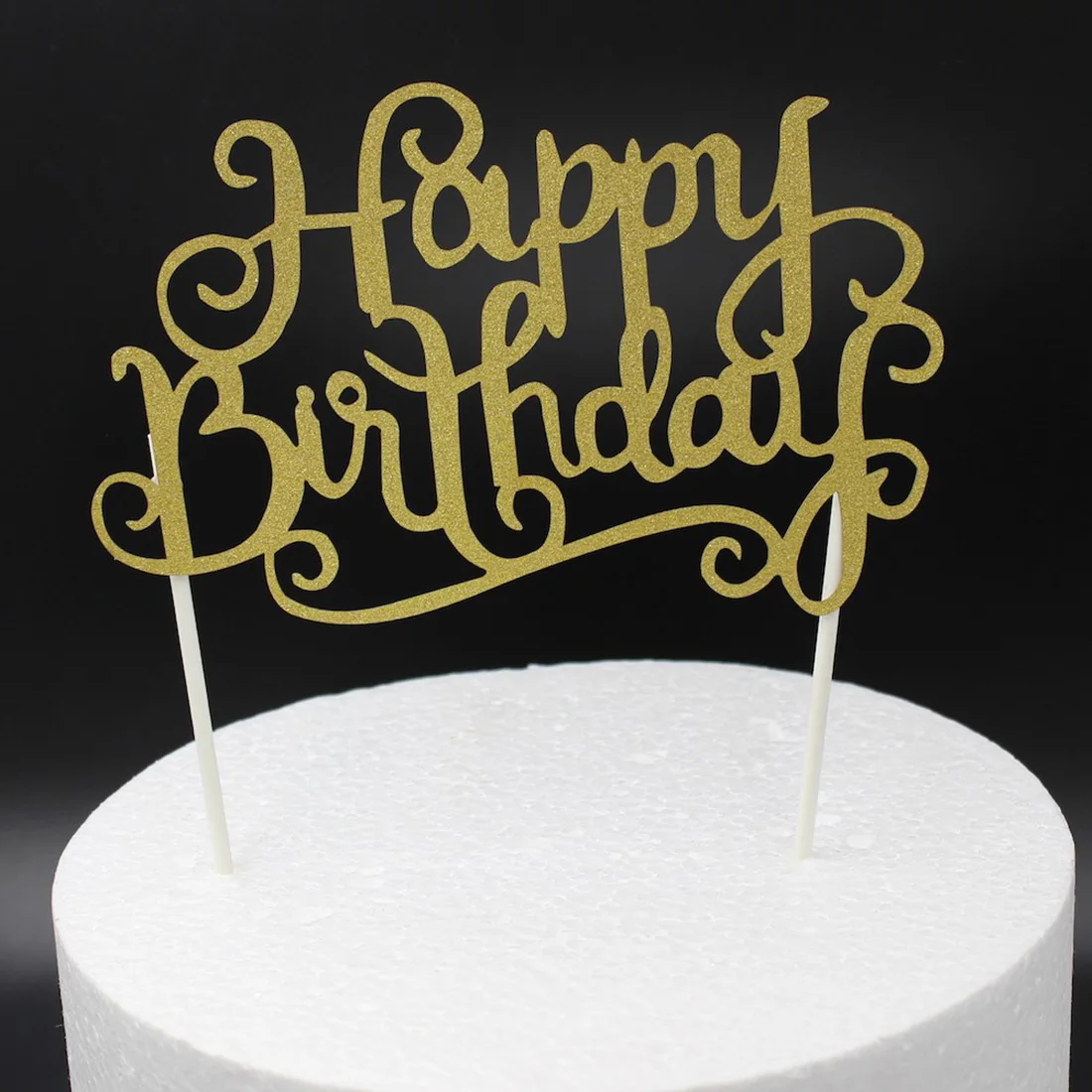 

Happy Birthday Cake Insert Card With Toothpick Cake Decorating Tool Kids Birthday Party Gifts Party Decoration Mold 10pcs