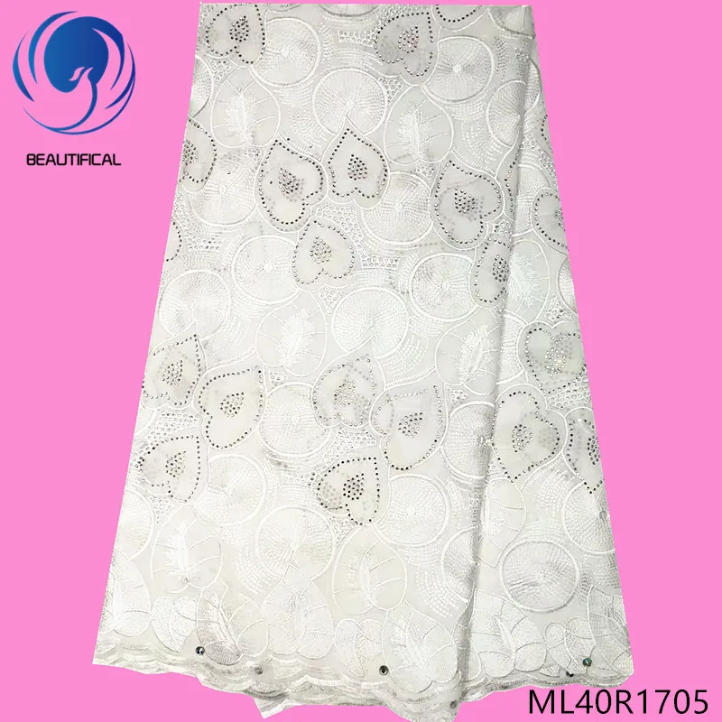 

BEAUTIFICAL white swiss lace women cheap cotton lace african lace fabrics 2019 high quality hot selling 5yards/lot ML40R17